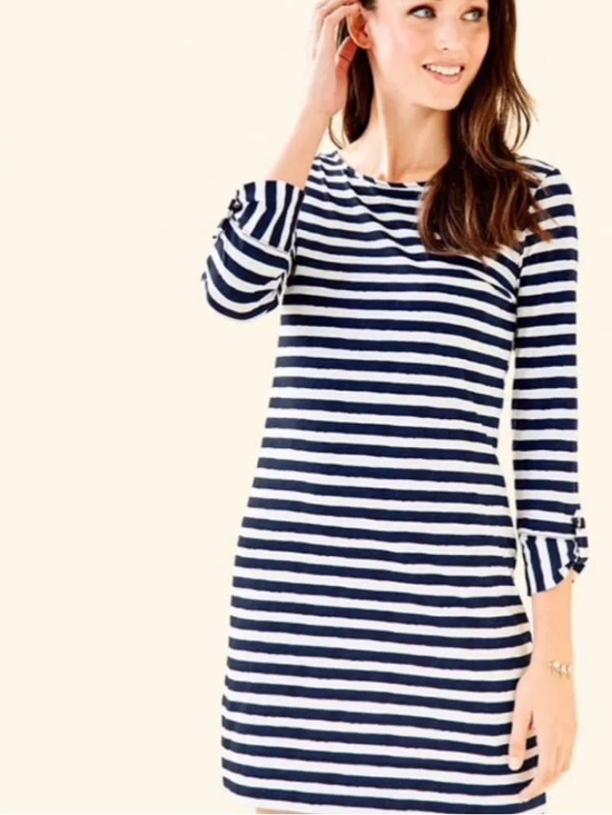Lilly Pulitzer Dresses & Skirts - Lily Pulitzer Casual Dress Blue & White Stripe 3/4 Sleeve S